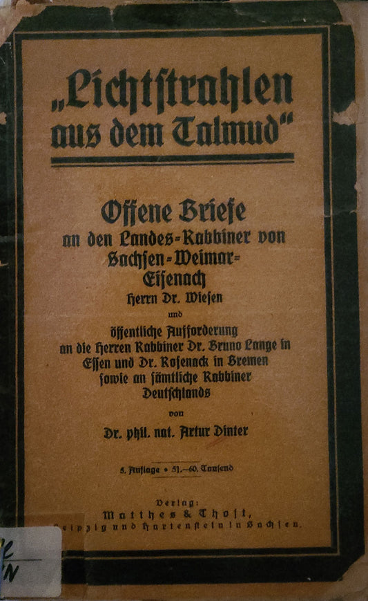 Lichtsrahlen aus dem Talmud (Schutz u. Trutz-Bund)