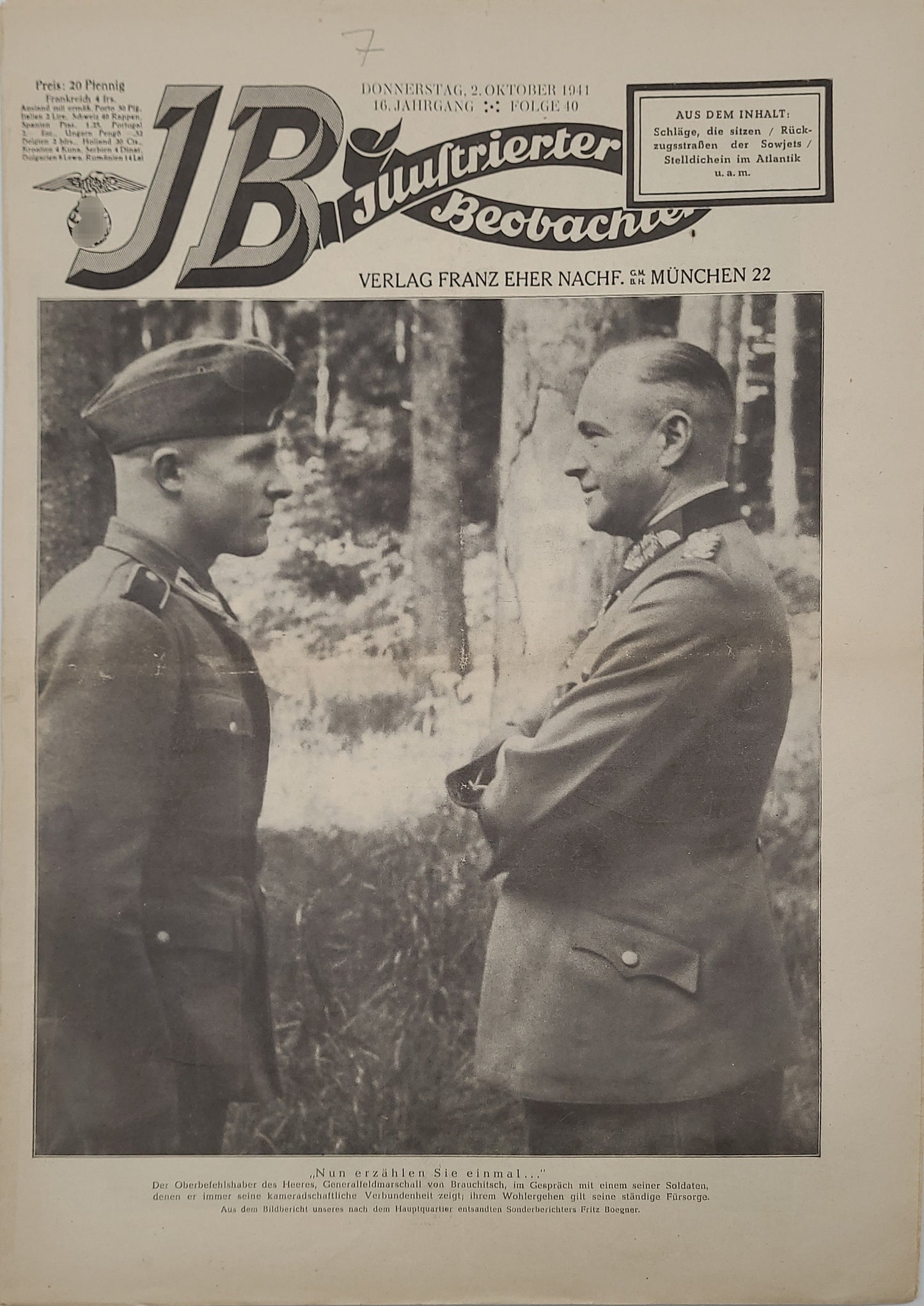 Illustrierter Beobachter 1940-1942 (Auswahl)